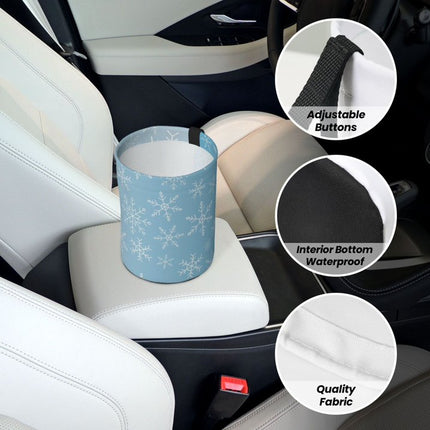 Snowflake Snowing Print Waterproof Car Trash Can - Garbage Container