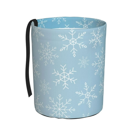 Snowflake Snowing Print Waterproof Car Trash Can