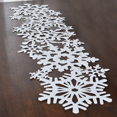 14" x 53" Snowflakes Die Cut Table Runner