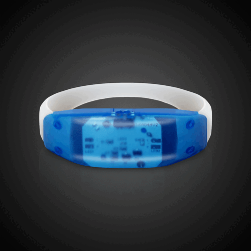 LED Light Up Blue Sound Activated Silicone Bracelet
