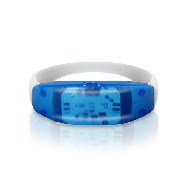 LED Light Up Blue Sound Activated Silicone Bracelet