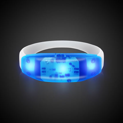 LED Light Up Blue Sound Activated Silicone Bracelet