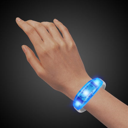 LED Light Up Blue Sound Activated Silicone Bracelet