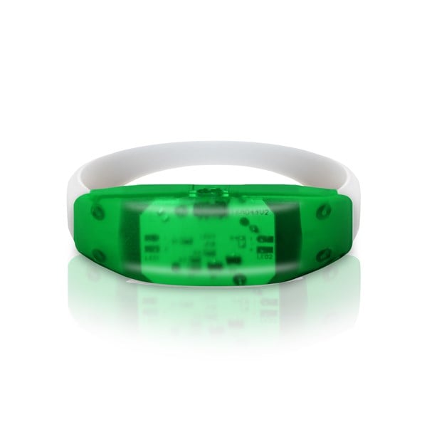 LED Light Up Green Sound Activated Silicone Bracelet