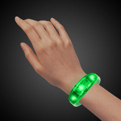 LED Light Up Green Sound Activated Silicone Bracelet
