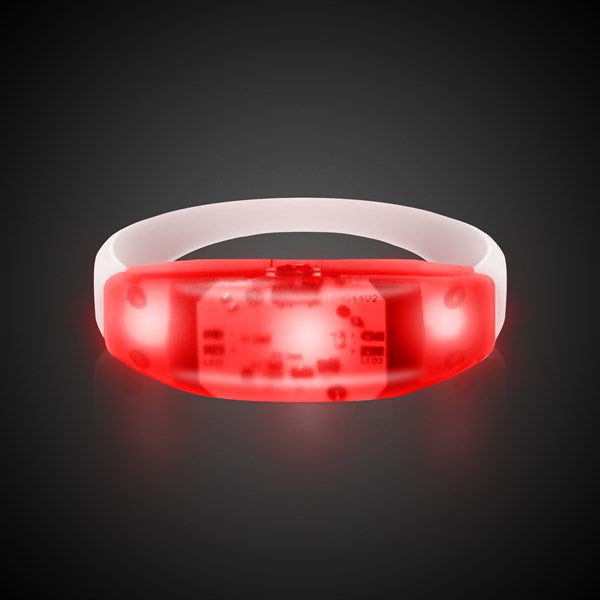 LED Light Up Red Sound Activated Silicone Bracelet