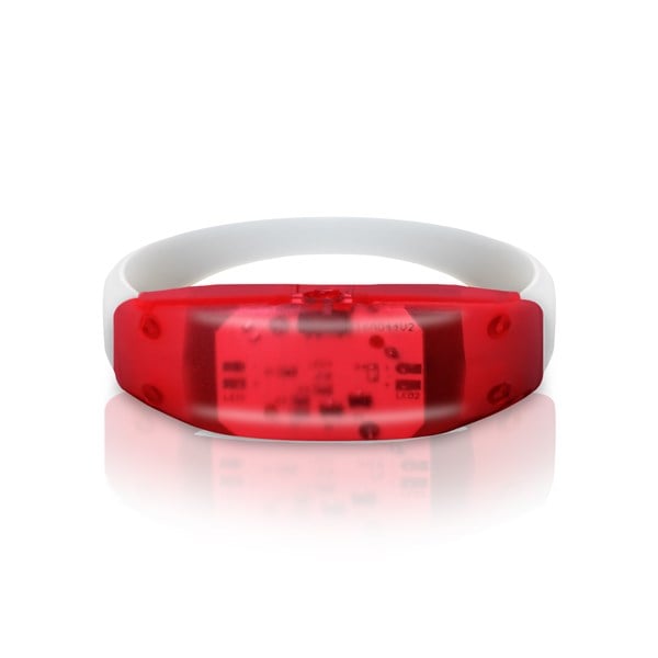 LED Light Up Red Sound Activated Silicone Bracelet