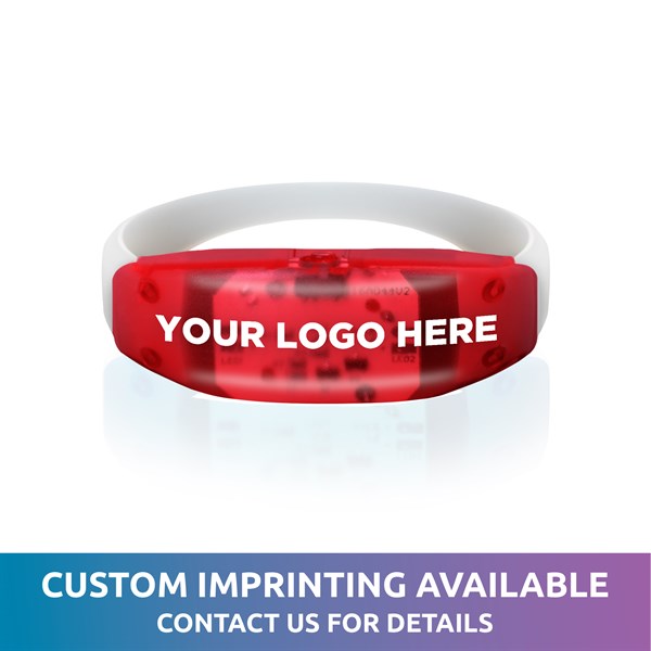 LED Light Up Red Sound Activated Silicone Bracelet