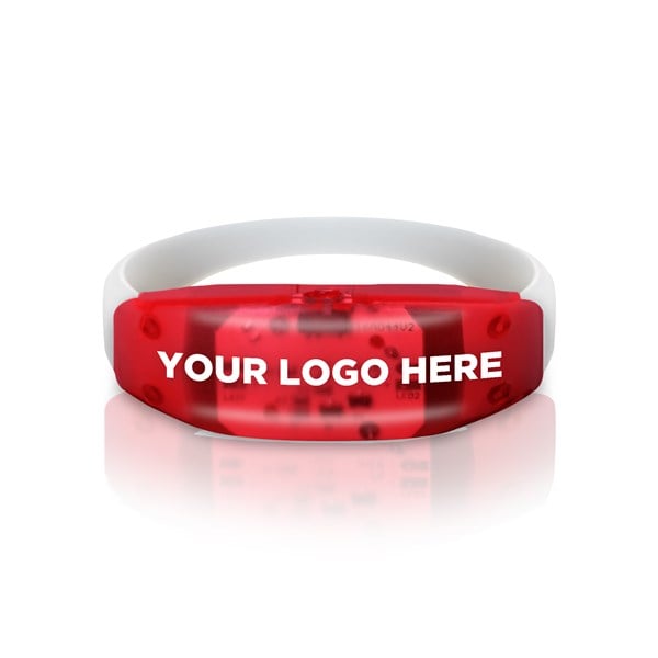 LED Light Up Red Sound Activated Silicone Bracelet