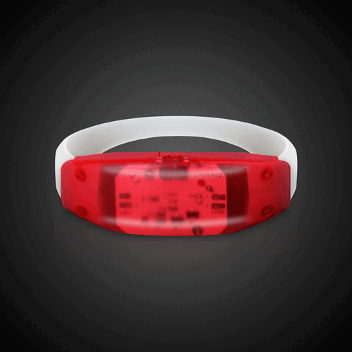 LED Light Up Red Sound Activated Silicone Bracelet