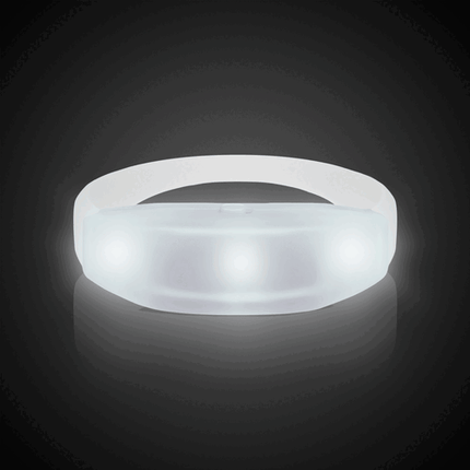 LED Light Up White Sound Activated Silicone Bracelet