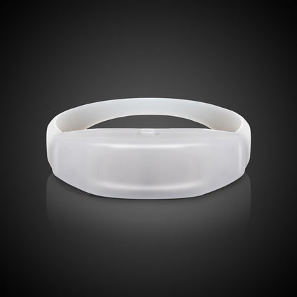 LED Light Up White Sound Activated Silicone Bracelet