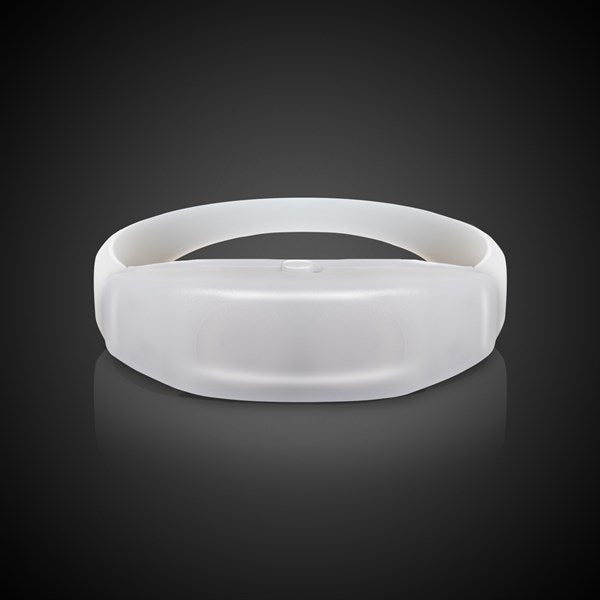 LED Light Up White Sound Activated Silicone Bracelet