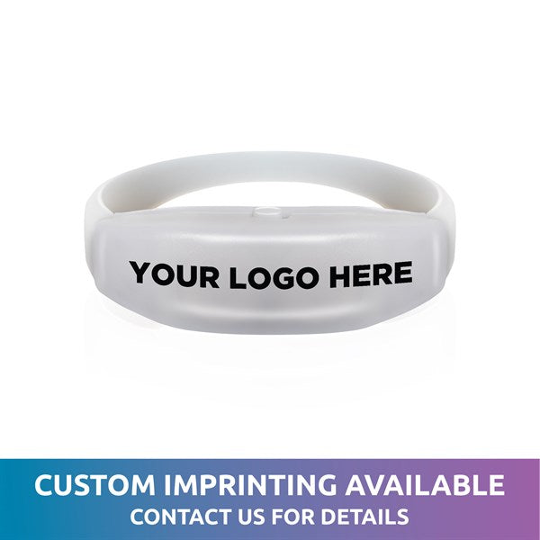 LED Light Up White Sound Activated Silicone Bracelet