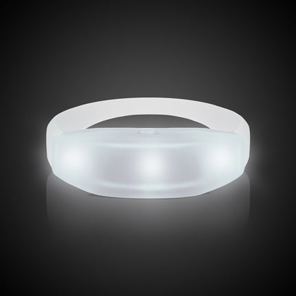 LED Light Up White Sound Activated Silicone Bracelet