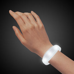LED Light Up White Sound Activated Silicone Bracelet