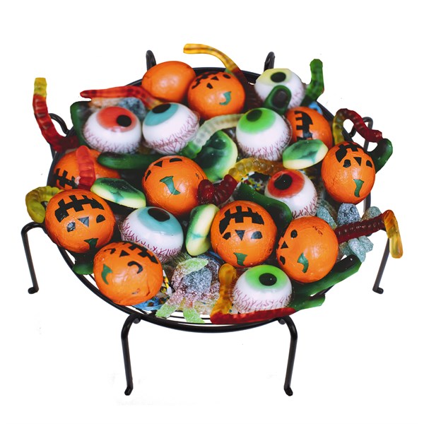 Black Basket Style Spider Web Bowl With Legs