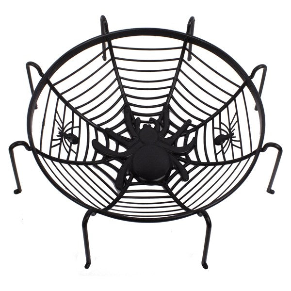 Black Basket Style Spider Web Bowl With Legs