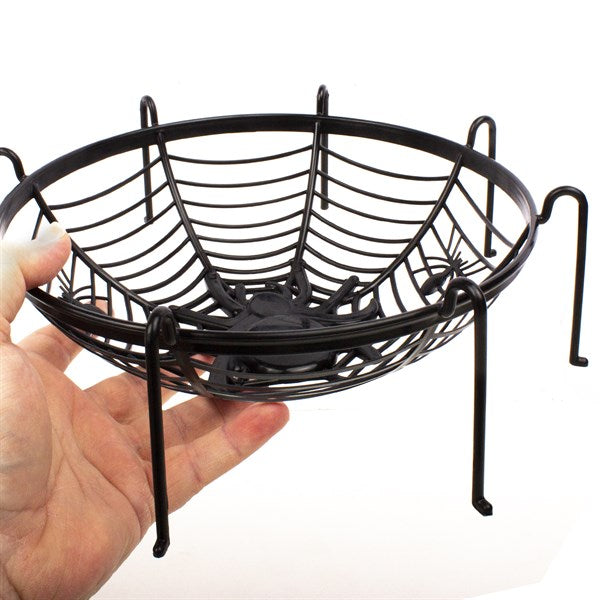 Black Basket Style Spider Web Bowl With Legs
