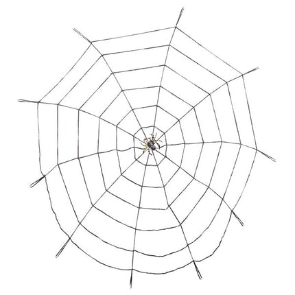 5' Black Spider Web With 4" Spider