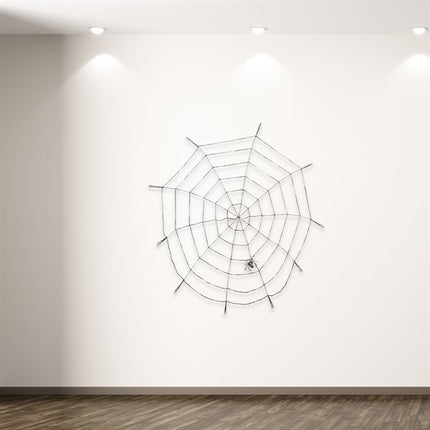 5' Black Spider Web With 4" Spider