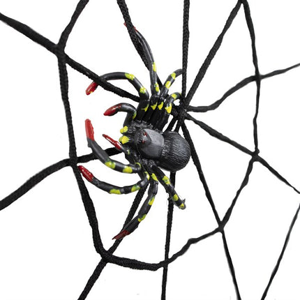 5' Black Spider Web With 4" Spider