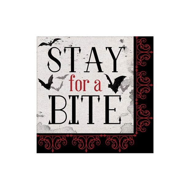 Stay For A Bite Beverage Napkins - 16 Per Pack