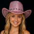 Stylish Pink Sequin Cowboy Hat
