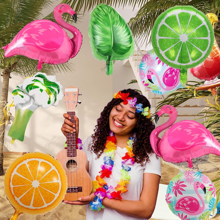 Tropical Hawaiian Mylar Balloon - 9 per pack