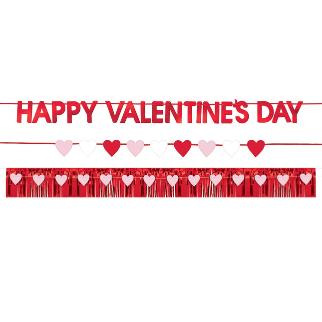 Valentine's Day Banner Kit - 4 Pieces Per Pack
