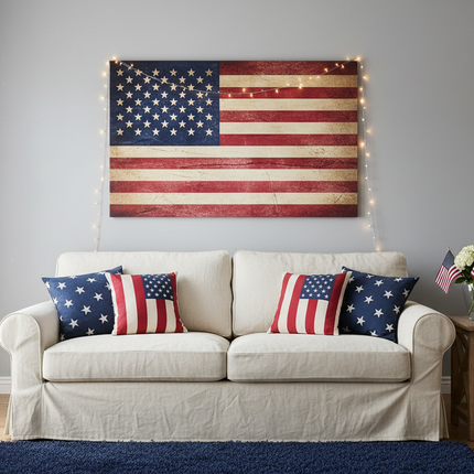 Vintage American Flag Backdrop
