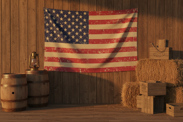 Vintage American Flag Backdrop
