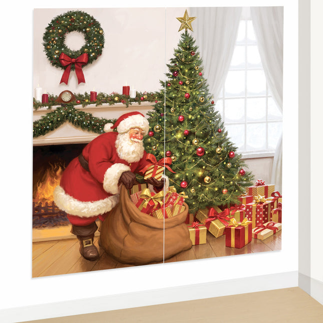 65" x 65" Vintage Santa Scene Setter