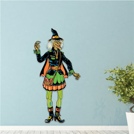 Vintage Witch Jointed Cutout - 4' Tall x 9" Wide