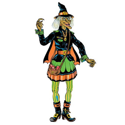 Vintage Witch Jointed Cutout - 4' Tall x 9" Wide