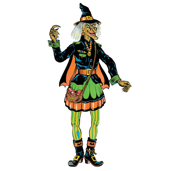 Vintage Witch Jointed Cutout - 4' Tall x 9" Wide