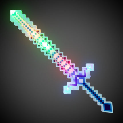 Led Light Up Crystal Pixel Sword