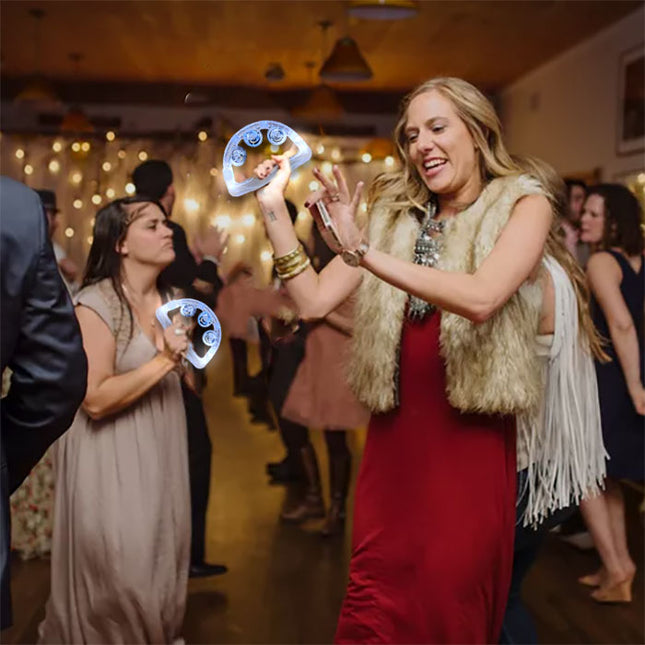 White LED Light Up Wedding Tambourine