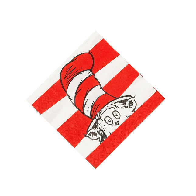 Whimsical Striped Christmas Hat Birthday Beverage Napkins - 16 Per Pack
