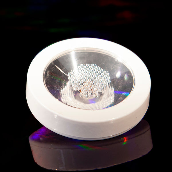White Case Round LED Coaster With RGB Multi Mode Light