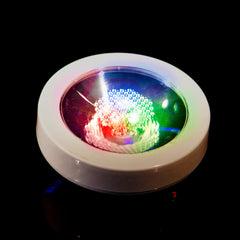 White Case Round LED Coaster With RGB Multi Mode Light