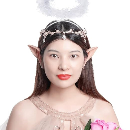 White Feather Angel Halo Headbands - 10 Per Pack