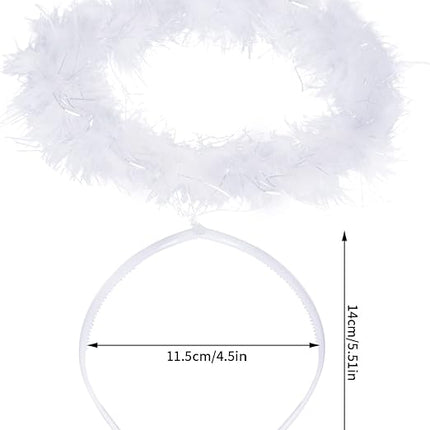 White Feather Angel Halo Headbands - 10 Per Pack