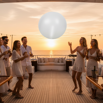 24 Inch Glow in The Dark White Beach Ball