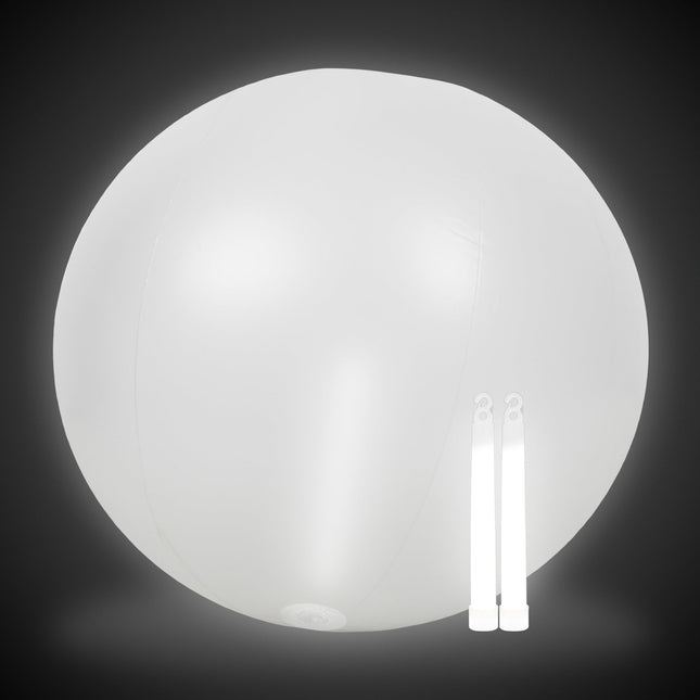24 Inch Glow in The Dark White Beach Ball