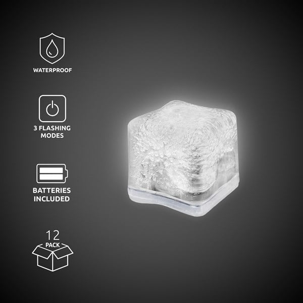White LED Light Up Ice Cubes