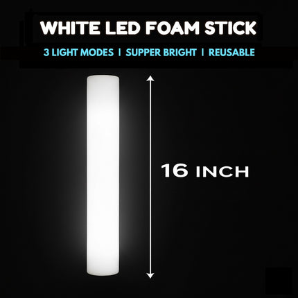 LED Light Up Flashing White Foam Stick Baton
