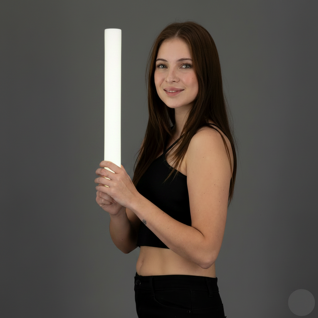 LED Light Up Flashing 16 Inch White Foam Stick Baton