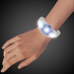 LED White Stretchy Bangle Bracelet - 12 Per Pack