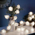 6.6ft Battery Operated 20 LED White Rose Flower String Lights